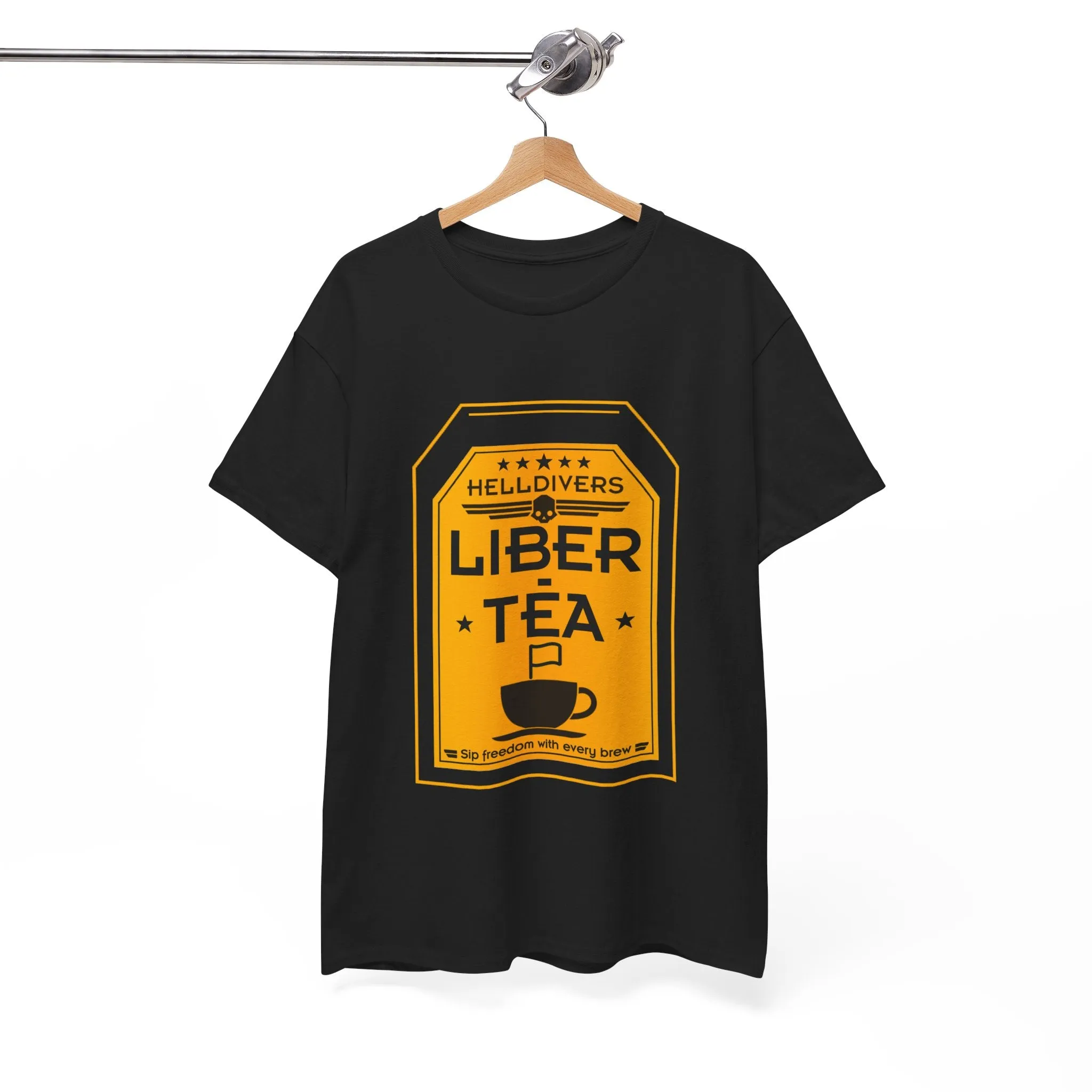 Helldivers 2 Liber-tea T-shirt Unisex Heavy Cotton Tee Liberty Libertea Funny Helldiver Game Gamer Shirt Gift For Her Gift For Him