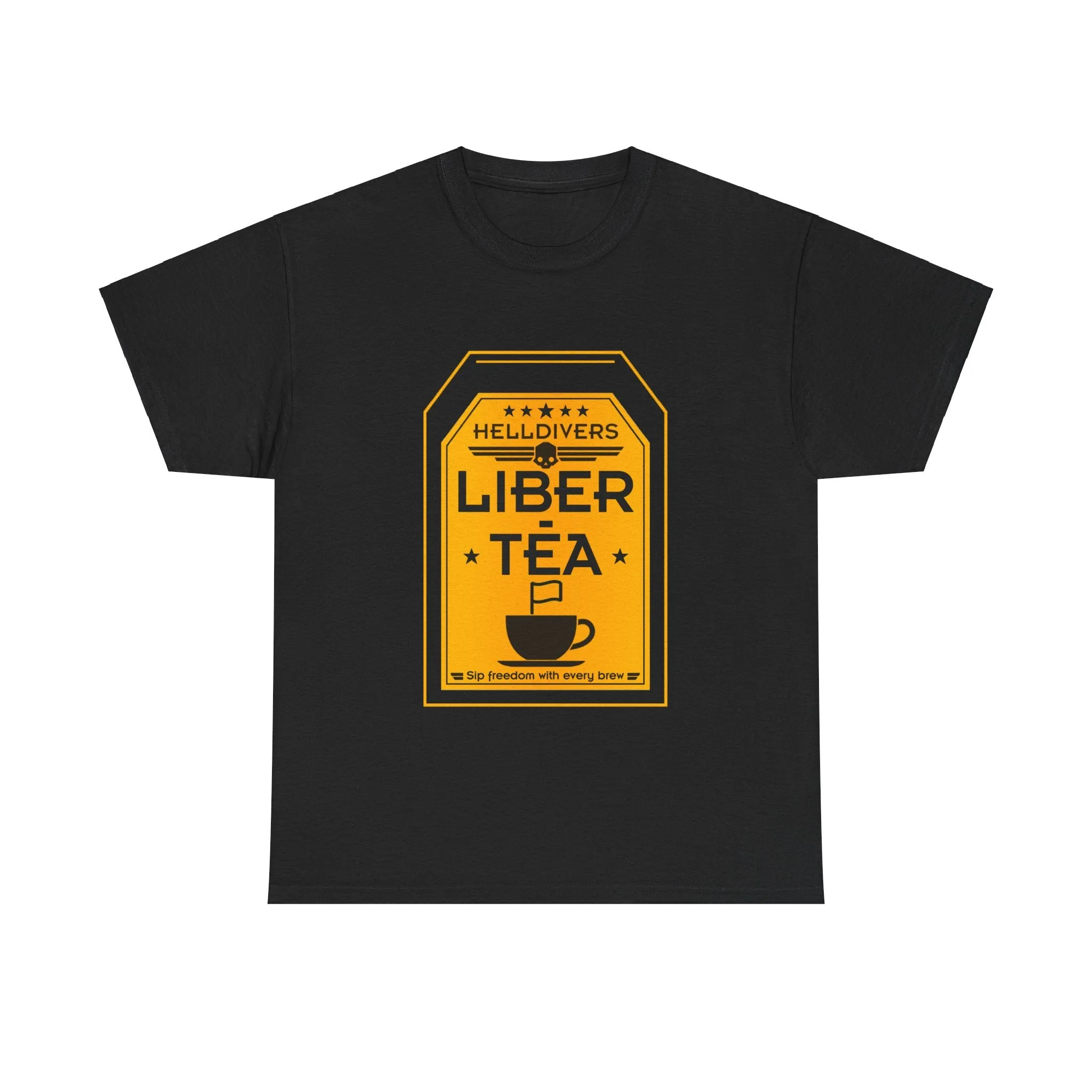 Helldivers 2 Liber-tea T-shirt Unisex Heavy Cotton Tee Liberty Libertea Funny Helldiver Game Gamer Shirt Gift For Her Gift For Him