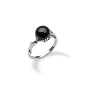 Heritage Black Coral Ring in White Gold