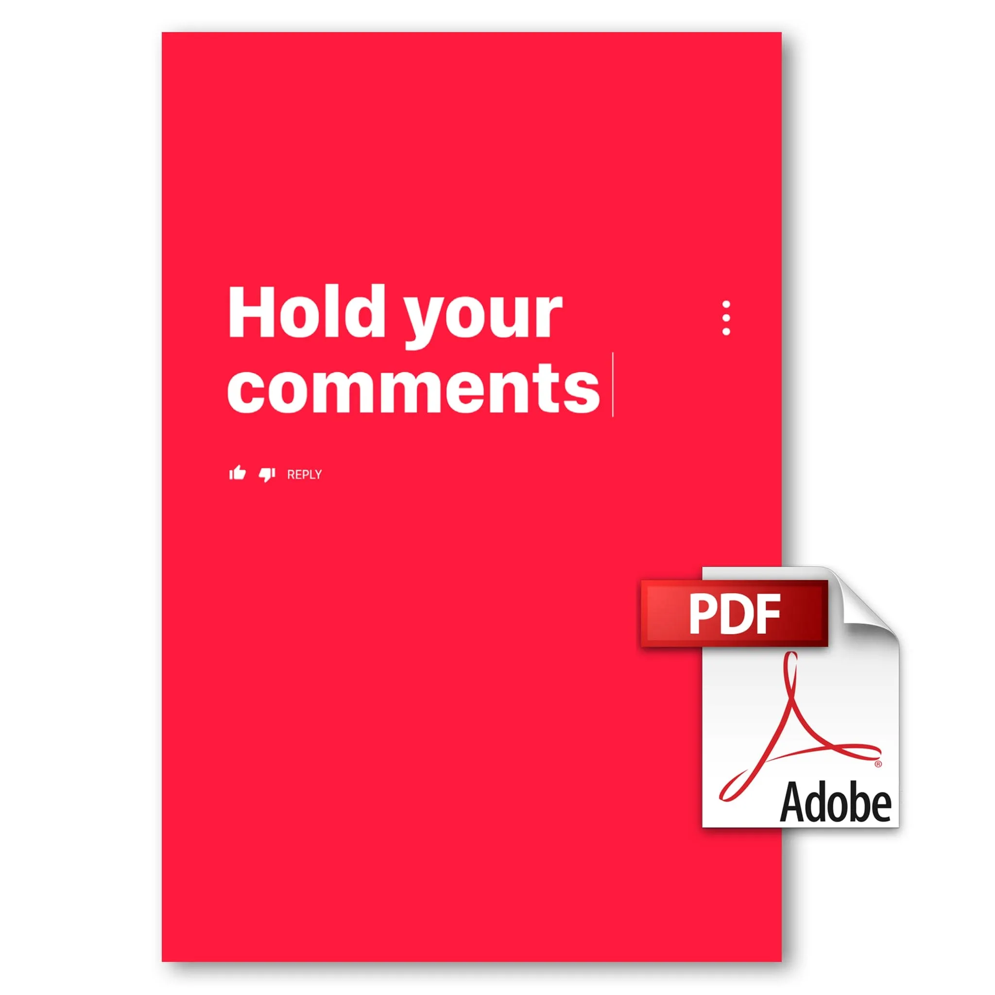 Hold Your Comments Book