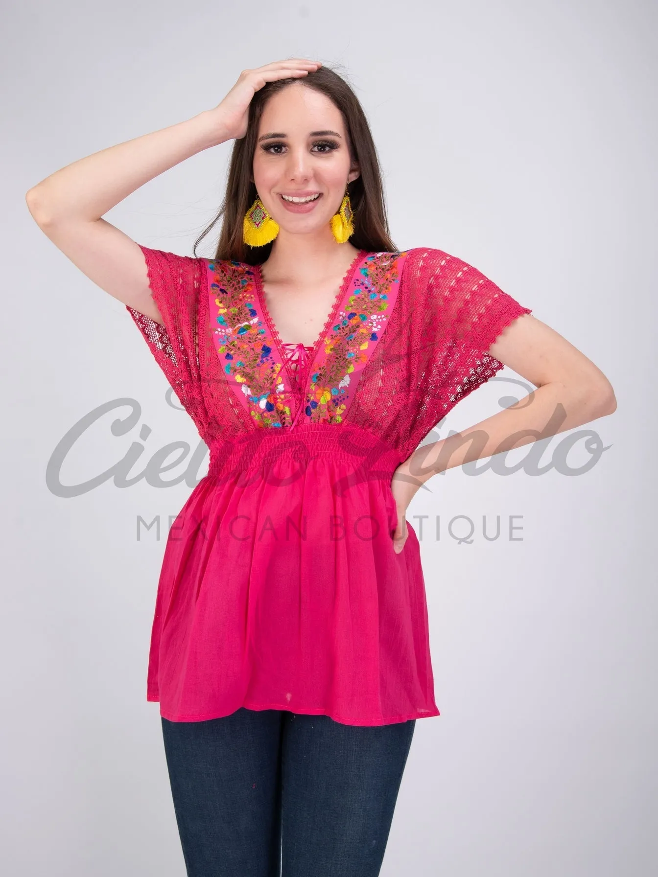 Jazmin Blouse Hot Pink