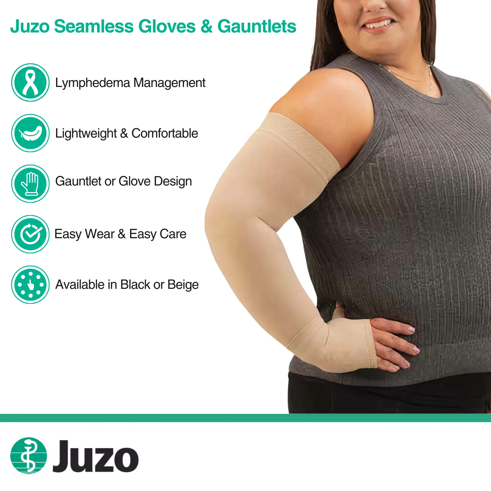 Juzo Seamless Compression Gloves & Gauntlets, 20-30 mmHg, Gauntlet