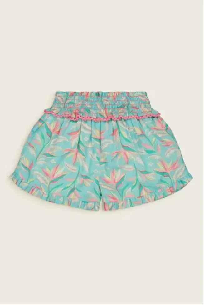 Kids Floral Print Cotton Shorts