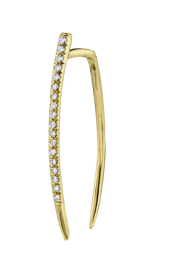 Large Classic Infinite Tusk Earring With White Pavé Diamonds