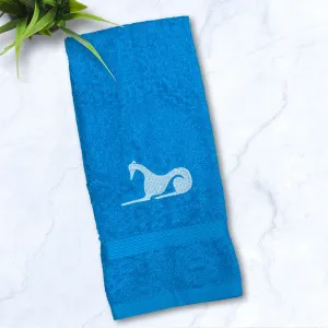 Laying Greyhound Whippet Galgo Turquoise Hand Towel