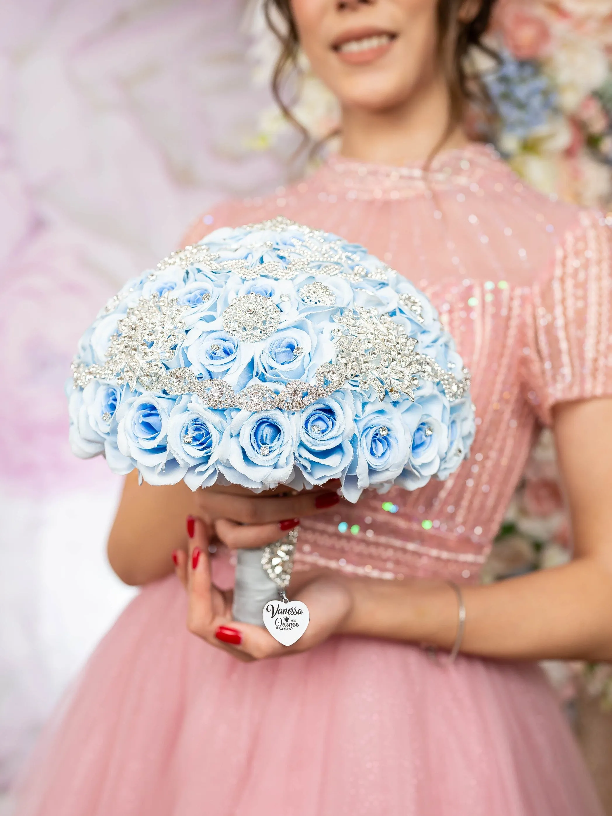 Light blue quinceanera guest book