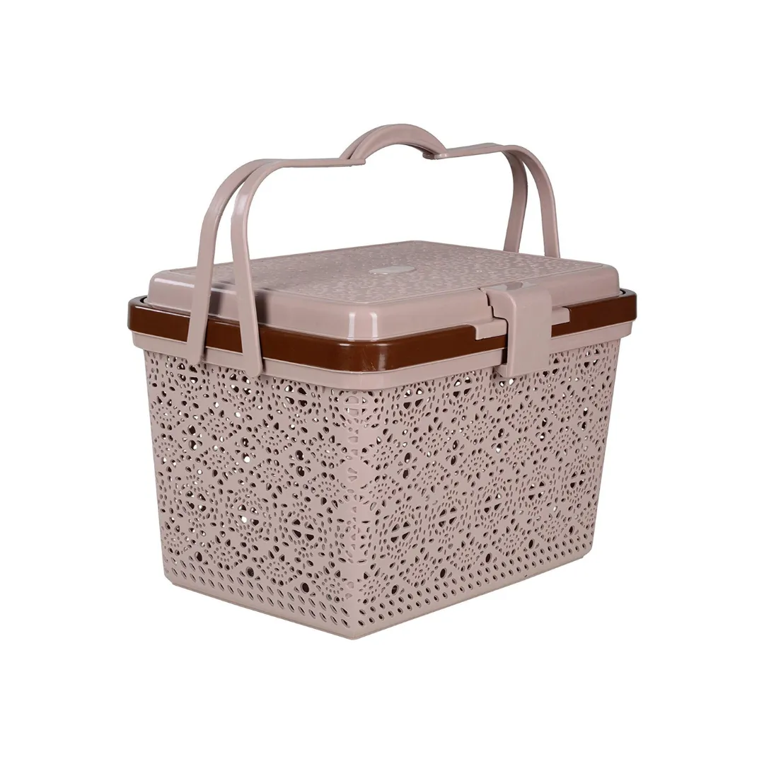 Light BrownMultipurpose Flower Plastic Picnic Basket