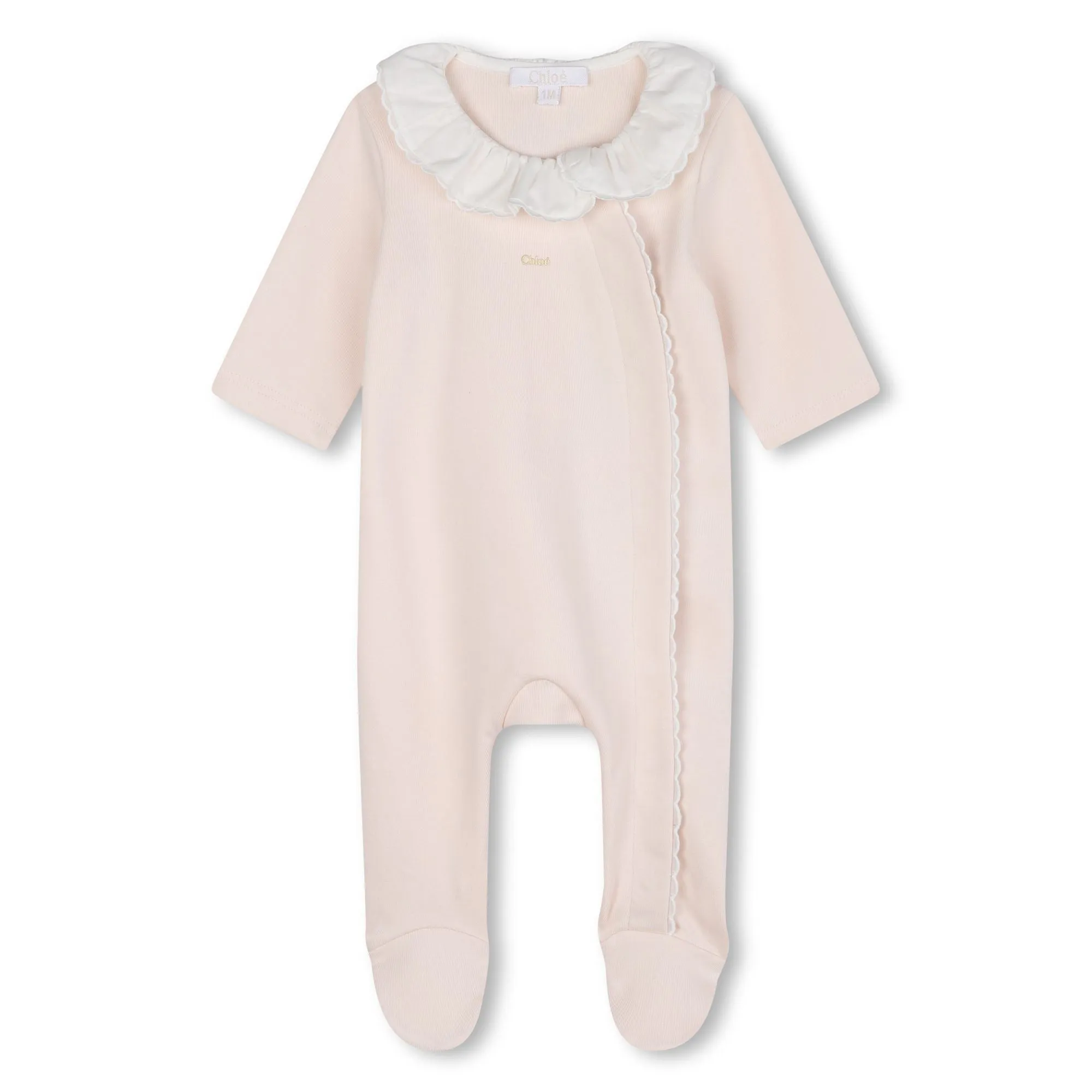 Light Pink Long Sleeve Footie   2 Bibs Set