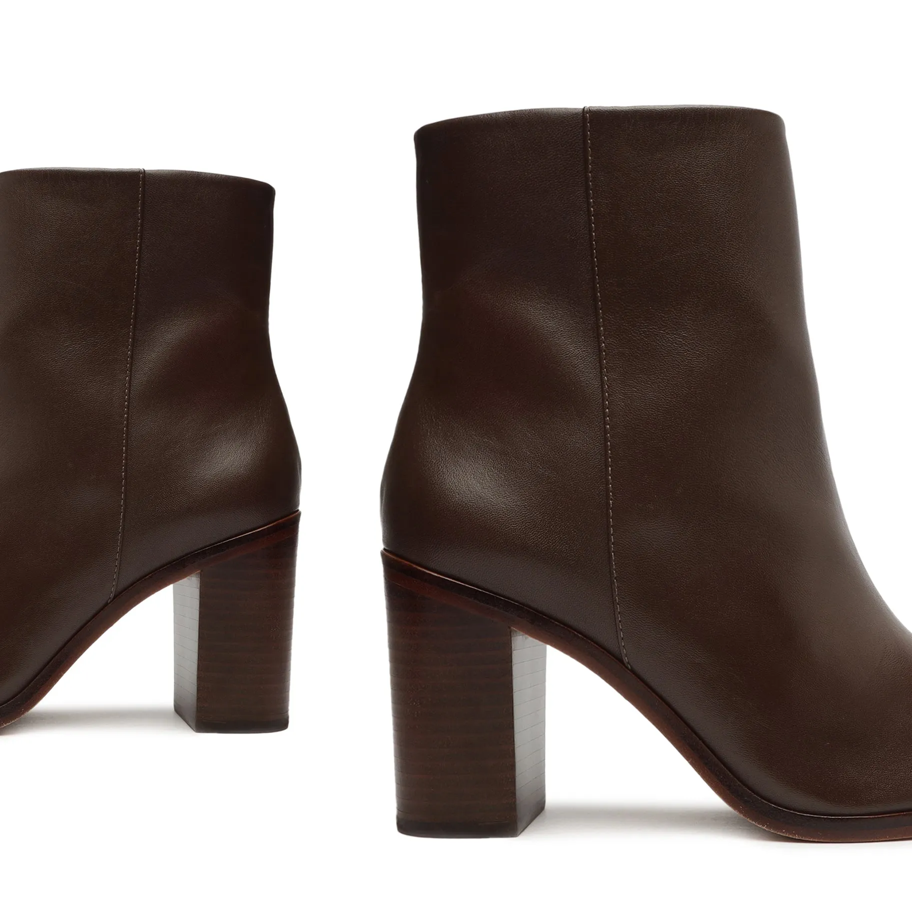 Stylish Magali Leather Block Heel Bootie