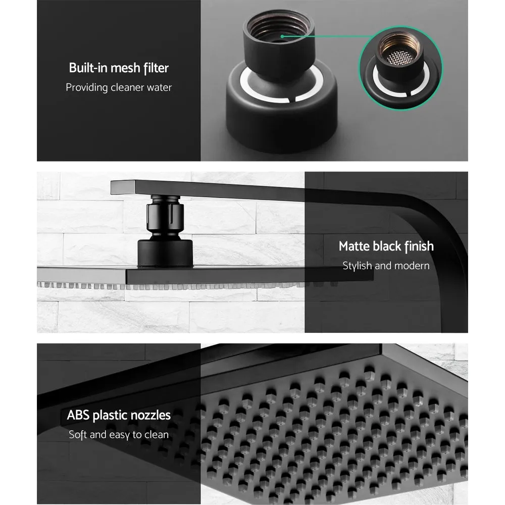 Matte Black Brass Rain Shower Head & Mixer - Cefito