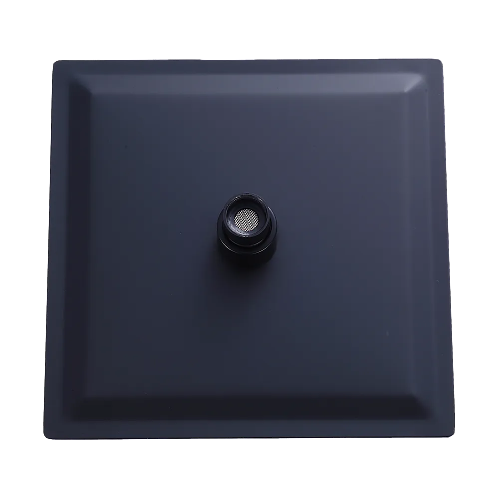 Matte Black Cascade Square Rain Shower Head 200mm 304SS