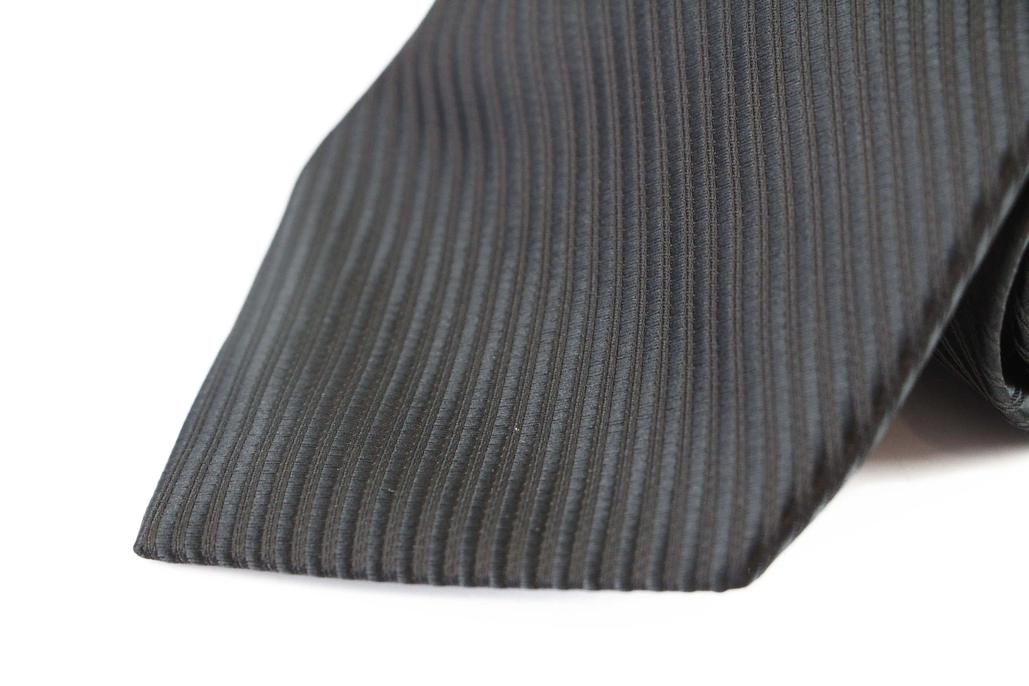 Mens Black Striped 10cm Classic Neck Tie