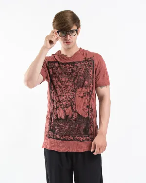 Mens Sanskrit Buddha T-Shirt in Brick