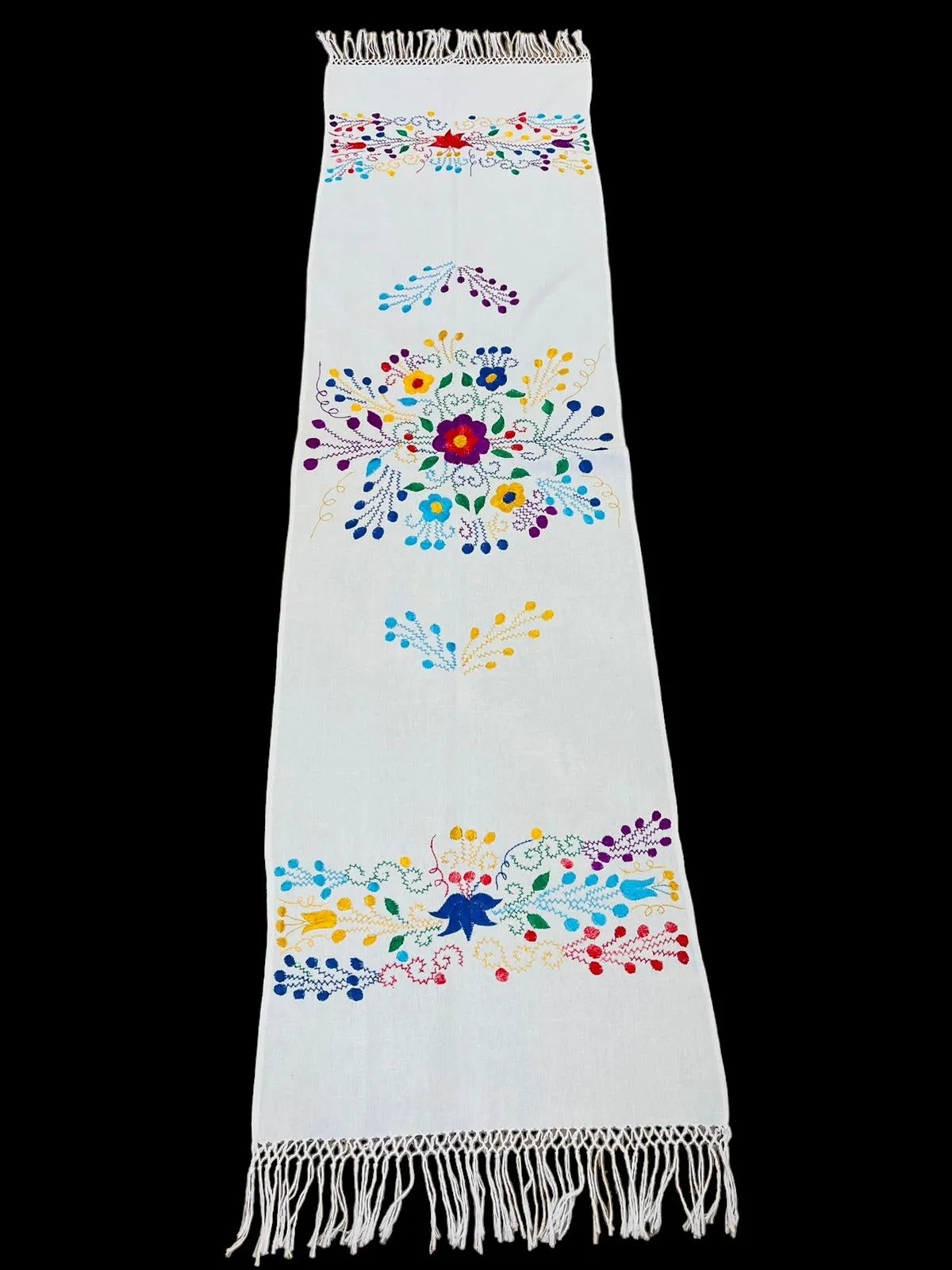 Mexican Handmade Embroidered Shawl Chilapa