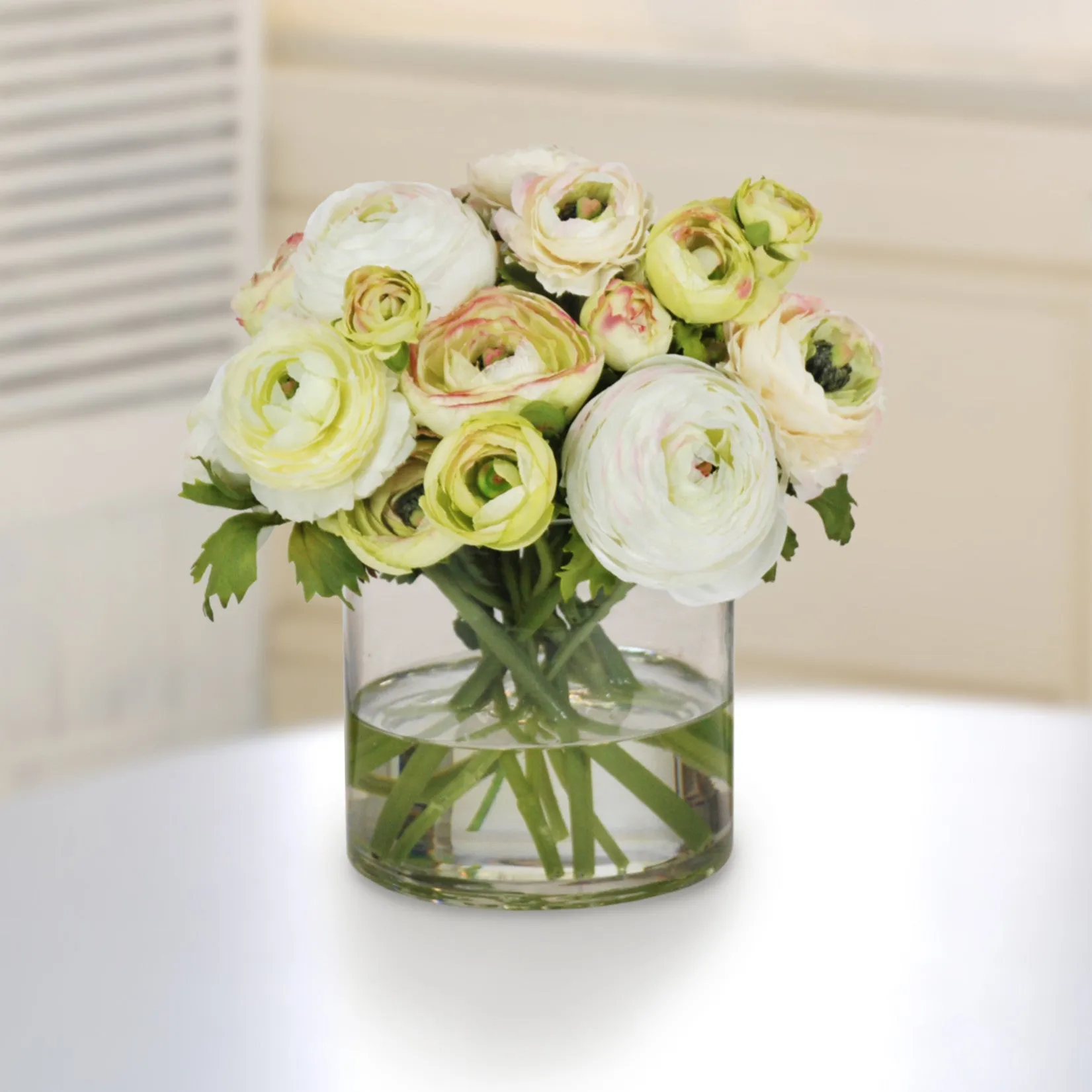 Mix Green Ranunculus in Vase 13"