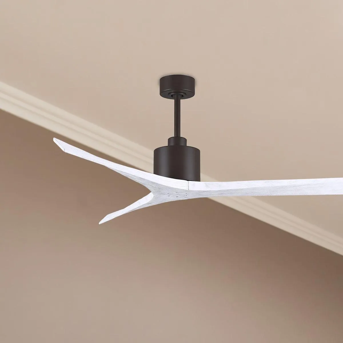 Mollywood 60 Inch Bronze and White Damp Rated Ceiling Fan with Remote