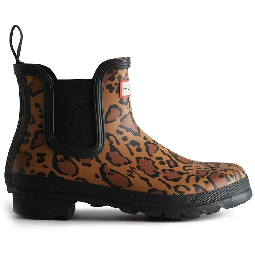 Original Leopard Print Chelsea Boot - Rich Tan/Saddle/Black by Hunter