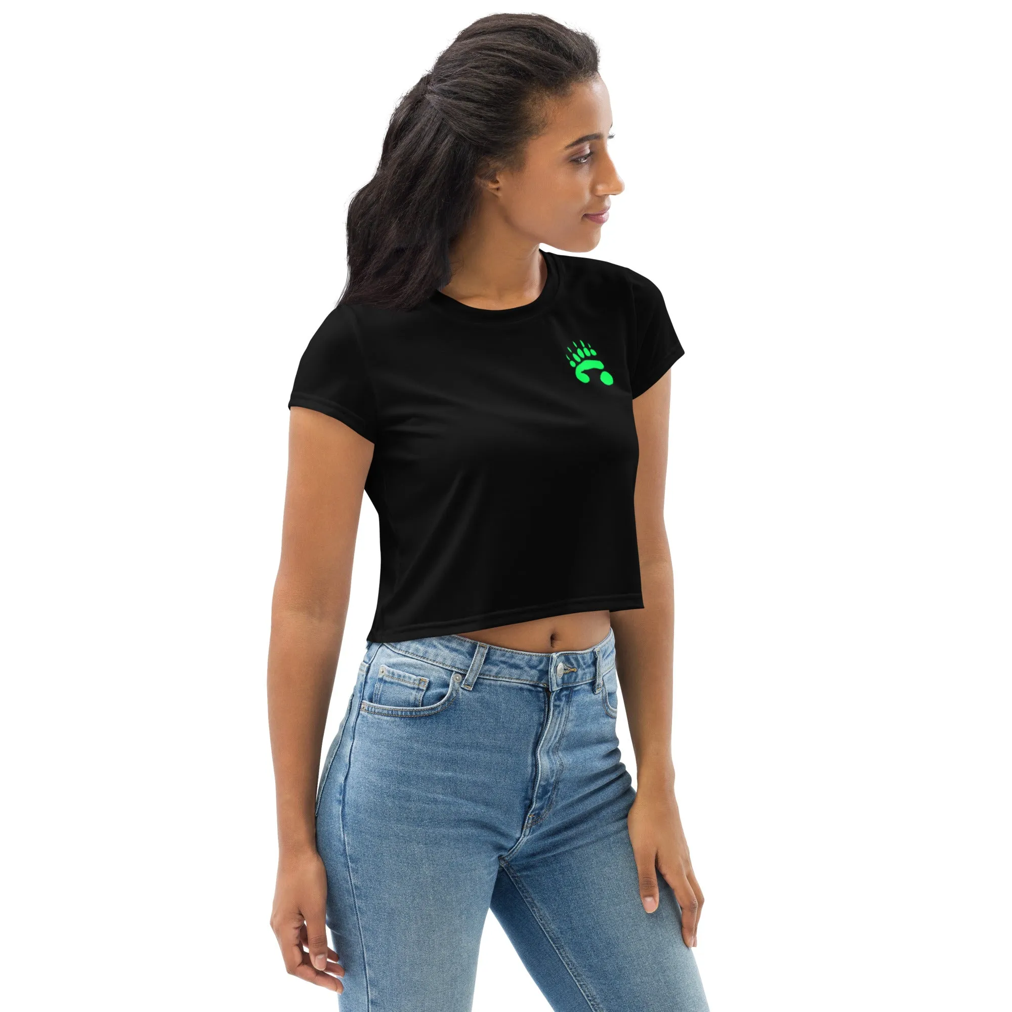 PandaPwr Green Paw Crop Tee