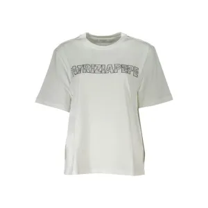 Patrizia Pepe Elegant Short Sleeve Crew Neck T-Shirt with Rhinestone Detail