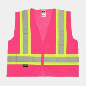 Pink Safety Vest With Zipper (1/ea)