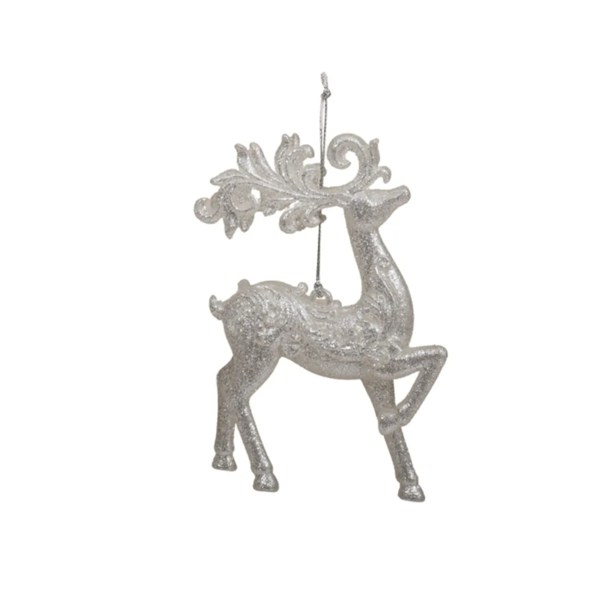 Pure Christmas Acrylic Deer Christmas Decoration Silver 14cm