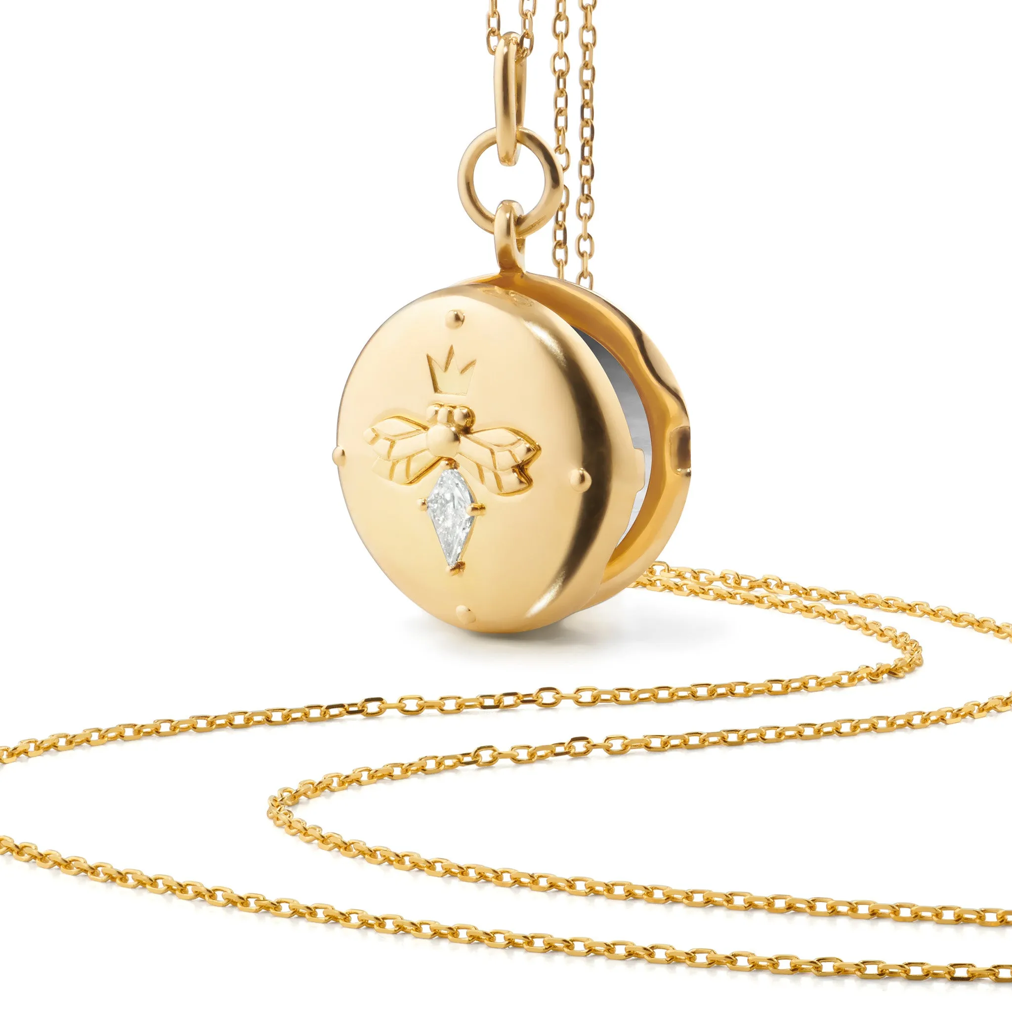 "Queen Bee" Gold Locket Necklace