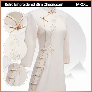 Retro Embroidered Slim Traditional Dress