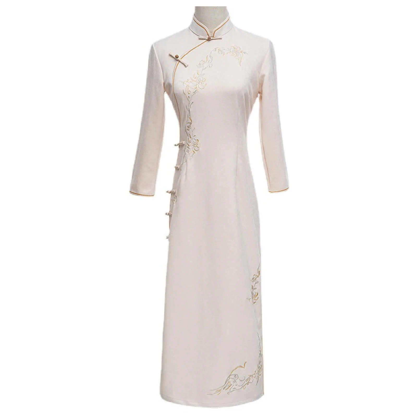 Retro Embroidered Slim Traditional Dress