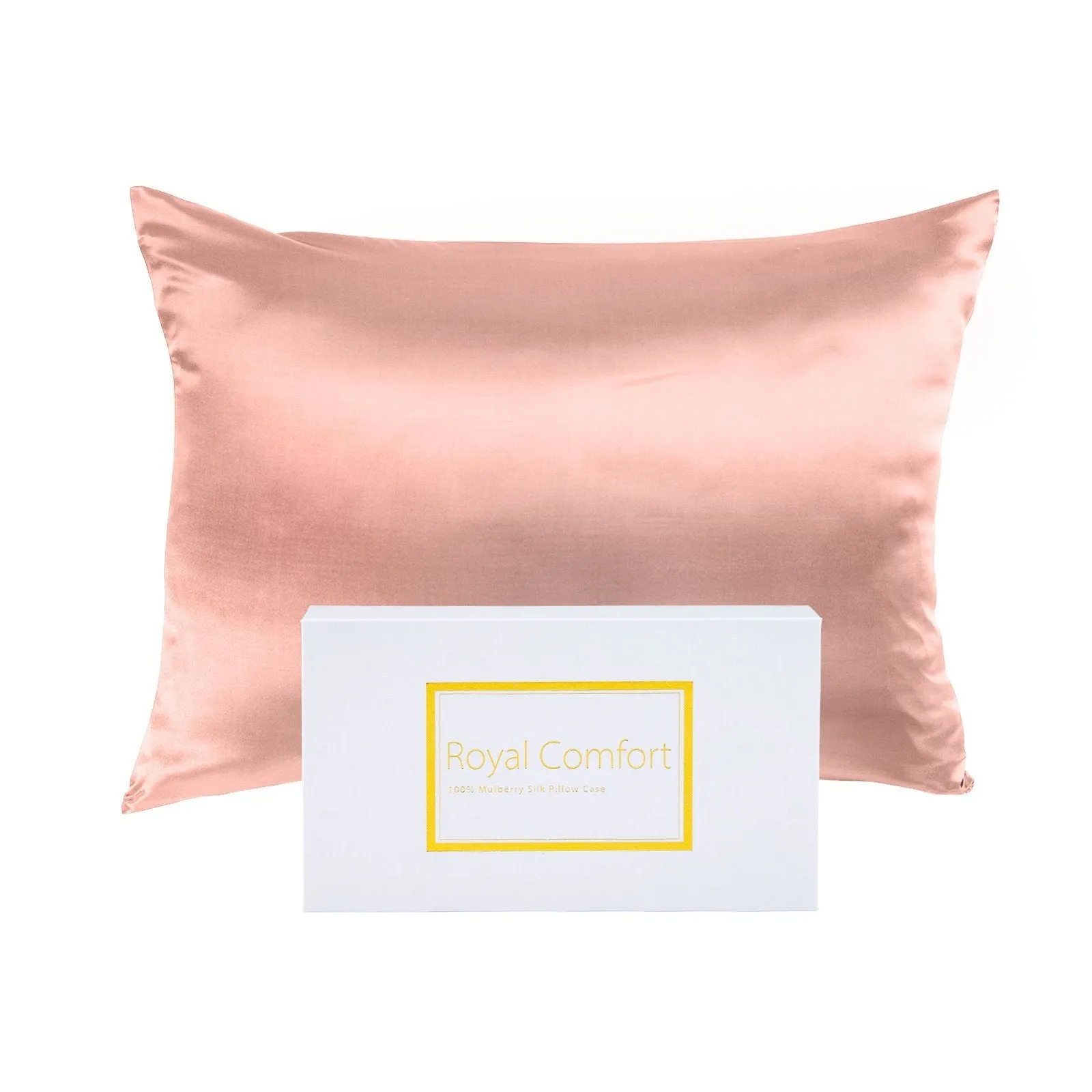 Royal Comfort Pure Silk Pillow Case 100% Mulberry Silk Hypoallergenic Pillowcase 51 x 76 cm Blush