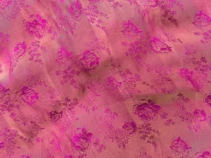 Silk Jacquard Georgette Fabric - Rose