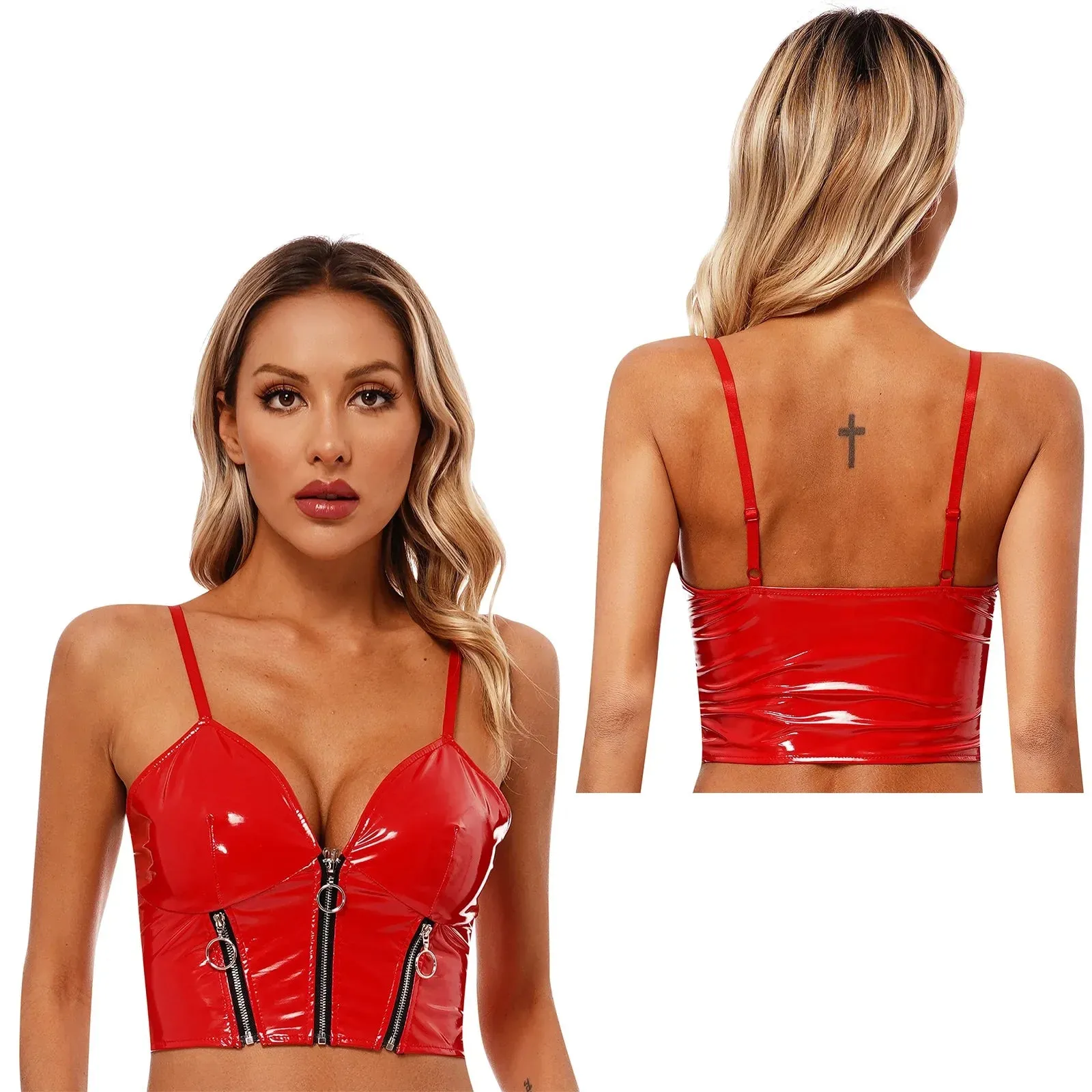 Triple Zip Latex Cami