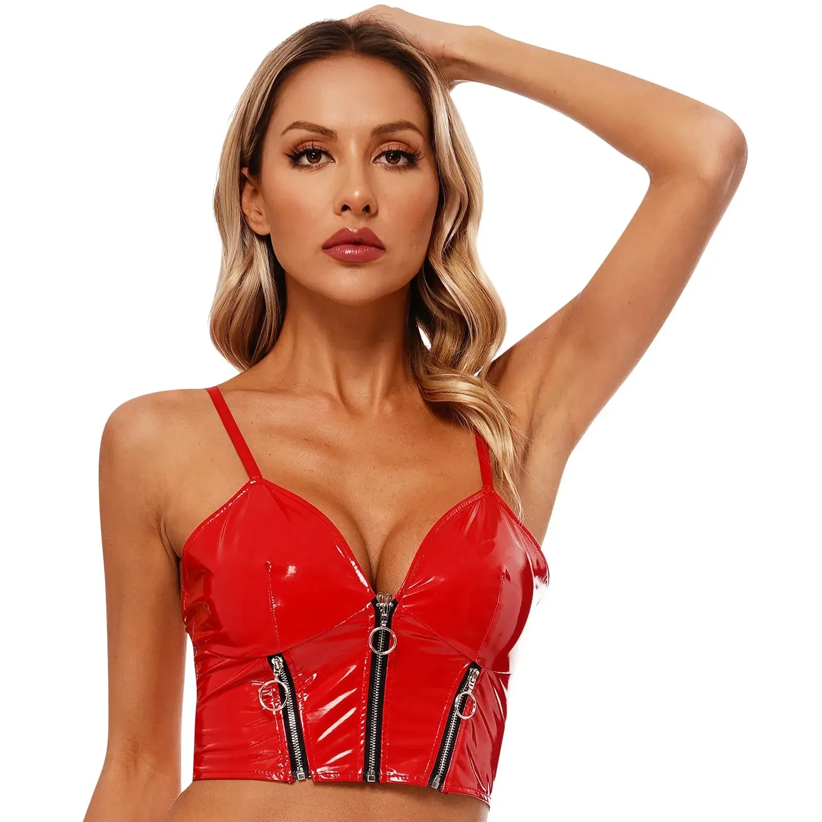 Triple Zip Latex Cami