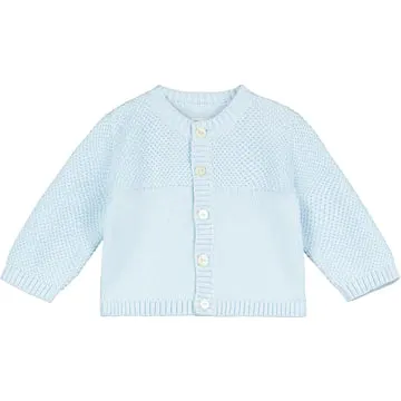 True knit baby cardigan blue