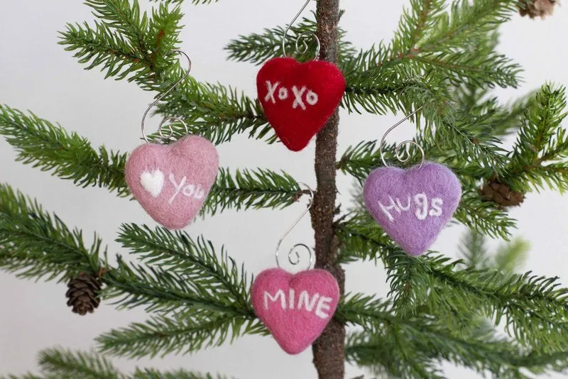 Valentine's Day Conversation Heart Ornaments- SET OF 4