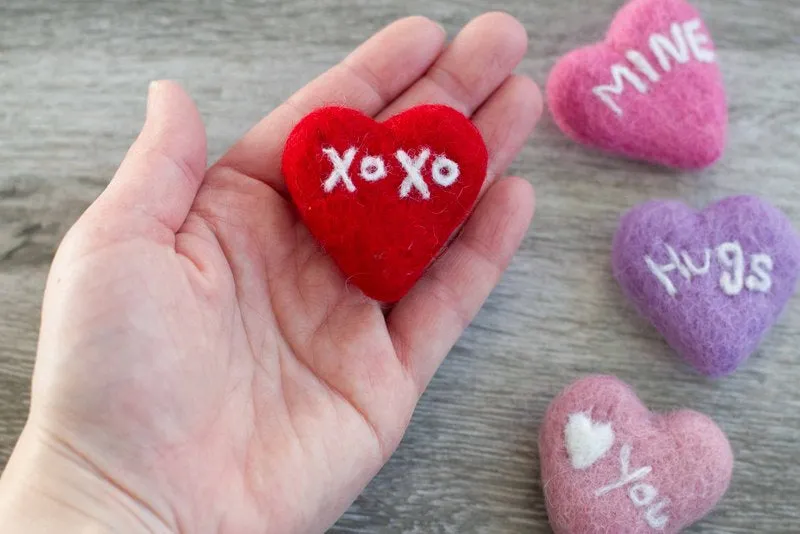 Valentine's Day Conversation Heart Ornaments- SET OF 4