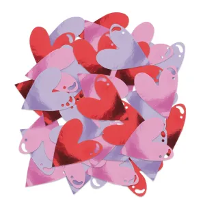 Valentine's Day Party Supplies - Pink & Red Jumbo Foil Heart Confetti .5 Ounce Package