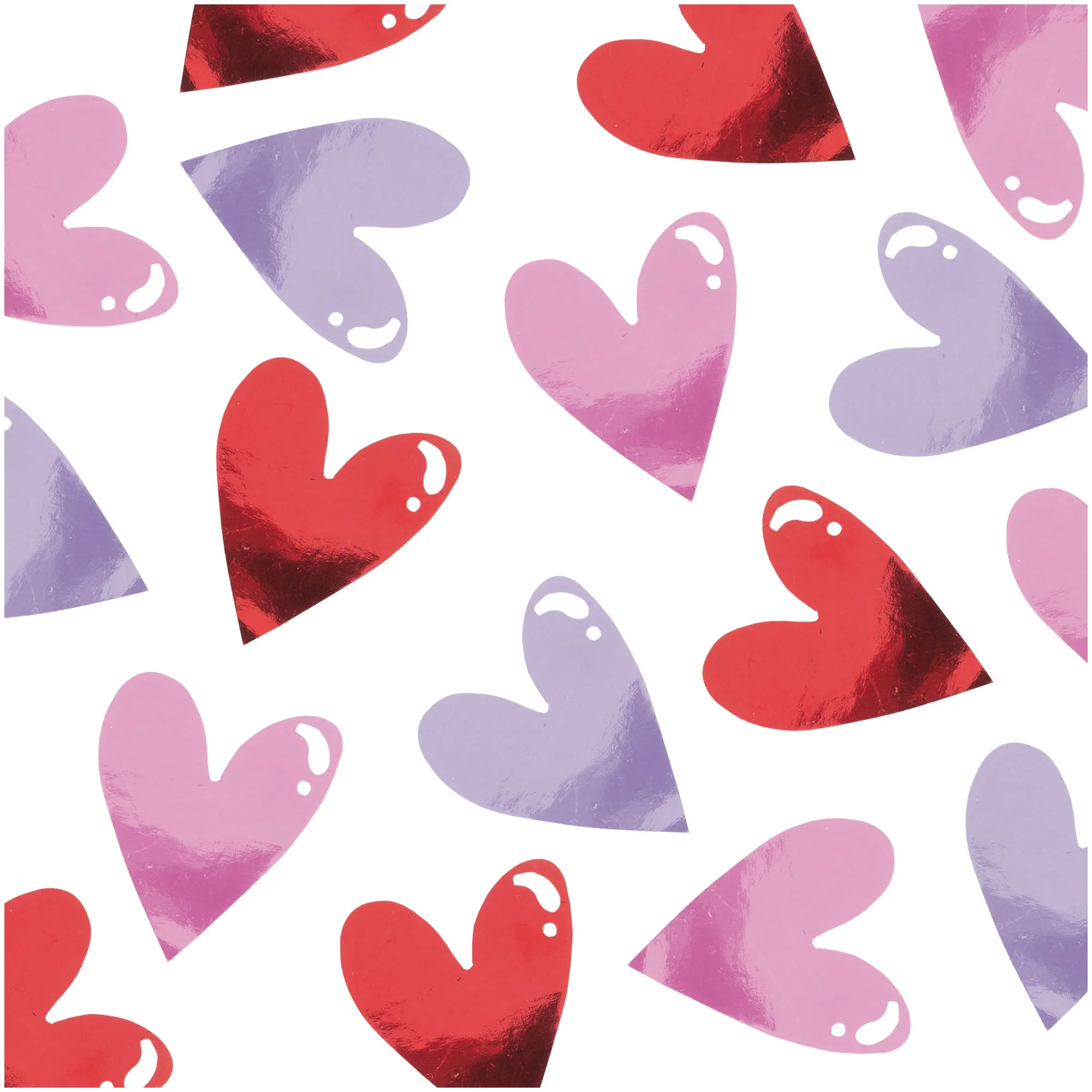 Valentine's Day Party Supplies - Pink & Red Jumbo Foil Heart Confetti .5 Ounce Package