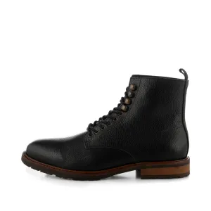 York lace up boot leather - BLACK