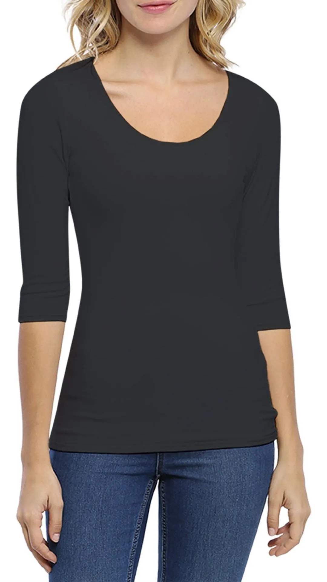 'Zaza' Black round neck Top